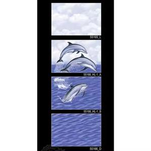 300x450mm/30x45cm/12x18inch Poissons Image Imprimé HD Bleu Couleur Céramique Salle de Bain Utilisation Intérieur Glaçure Brillant Carrelage Mural Fournisseur - Product Image 3