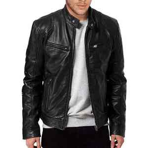 Blouson aviateur en cuir véritable pour homme 2025 Coupe ajustée à capuche en toile d'hiver Anti-vent - Product Image 5