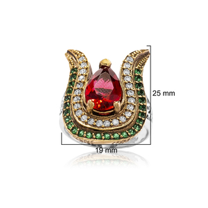 Tulipán forma citrino piedra mujeres auténticos anillos turco hecho a mano venta al por mayor 925 joyería de plata esterlina - Product Image 2