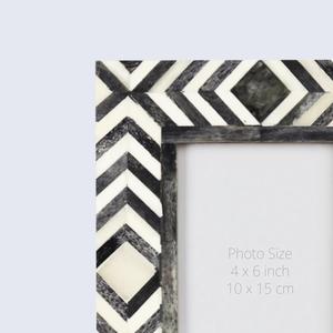 Marco de fotos moderno Marcos de fotos con incrustaciones de hueso rectangulares Marcos de fotos de hueso rectangulares hechos a mano - Product Image 2