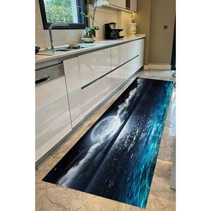 Alfombra Luna Sobre el Mar: Decoración Costera Moderna, Apta para Mascotas, Alfombra Suave No Tejida - Product Image 5