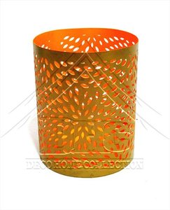 Portavelas de Metal Perforado Geométrico de Estilo Nórdico, Portavelas Decorativo de Hierro de Lujo en Dos Tonos, Plateado y Dorado - Product Image 4