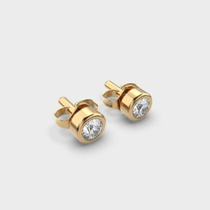 Boucles d'oreilles élégantes en or 10 carats avec diamants de laboratoire pour femmes Boucles d'oreilles solitaires classiques scintillantes parfaites pour un usage quotidien - Product Image 4