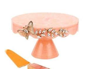 Support à gâteau en résine époxy fait main de luxe, finition brillante, élégant plateau à dessert, présentoir de table, support à gâteau pour mariage et fête - Product Image 2