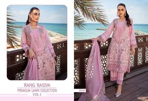 Vente en gros de vêtements de designer pour femmes Salwar Kameez Collection Coton pour pelouse avec broderie de costumes Idéal pour les fêtes et les fêtes - Product Image 3