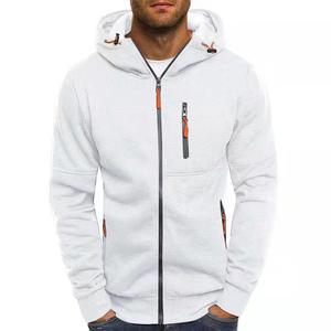 Otoño nueva moda hombres Casual chándal ZP up Sudadera con capucha polar patrón sólido ganchillo ropa deportiva para hombres sudaderas con capucha de moda - Product Image 3