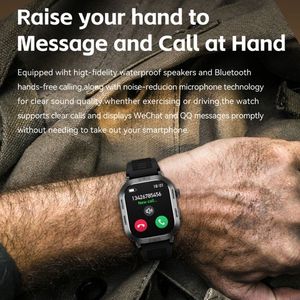Montre connectée Sower ZW66, écran carré de 2.01 pouces, étanche IP68, moniteur de fréquence cardiaque, moniteur d'activité physique, pour Android IOS - Product Image 3