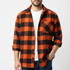 Chemises d'automne respirantes à séchage rapide, écologiques, personnalisables, de grande taille, entièrement doublées, en flanelle 100% coton, dernier design - Product Image 1