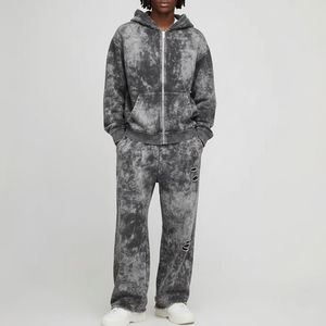 Conjuntos Deportivos de Algodón para Hombre, Pantalones Deportivos con Estampado y Sudadera con Cremallera, Ropa Deportiva Informal, Conjuntos Deportivos con Lavado Ácido para Hombre - Product Image 6