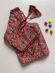 Blusa moderna con cuello en V material 100% ALGODÓN PURO AJRAK ESTAMPADO Blusa con patrón de gancho delantero SIN ACOLCHADO - Product Image 6