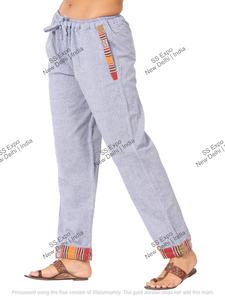 Women's Comfortable Green Cotton <b>Pyjama</b> in Nepali Tribal Style Breathable <b>for</b> Spring Daily Lounging or <b>Summer</b> Sleepwear - Product Image 5