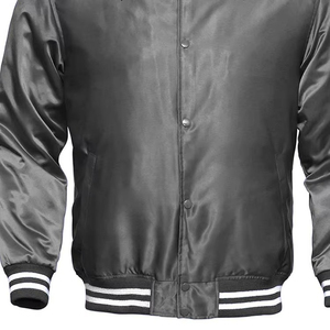 Chaquetas para hombre, chaqueta para hombre, chaqueta Bomber Varsity de satén personalizada, cuello de parche bordado, ropa de calle, estilo de béisbol ligero - Product Image 6