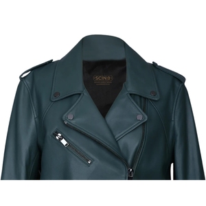 Women <b>Sheep</b> <b>Skin</b> Genuine Woolen Zipper Solid Eco-Friendly Premium Quality Custom Made Stylish Windproof Winter Motorcycle <b>Jacket</b> - Product Image 4