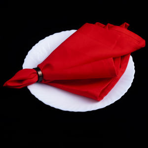 100% Cotton Sateen Napkin-Solid <b>RED</b> Woven Technique Sustainable Feature - Product Image 4