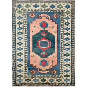 Tapis en laine noué à la main Nuray Blue 9x12, motif médaillon pour la maison et le salon, tapis 3D pour adolescents, modèle Pae-1215 - Product Image 1