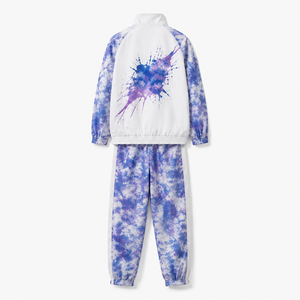 Nylon Oversized <b>Tie</b>-<b>Dye</b> Tracksuit <b>Set</b> Full Zip Jacket with Matching Pants XXS-6XL - Product Image 2