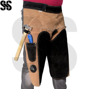 Tablier en cuir pour maréchal-ferrant, acier inoxydable, robuste, qualité supérieure, durable, protège-jambes réglables, poches à outils, équin - Product Image 4