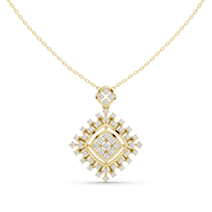Delicado Colgante Étnico Solitario de Oro Amarillo de 14k con Diamante Cultivado en Laboratorio para Graduación, Boda, Compromiso, Fiestas Formales y Festivas - Product Image 5
