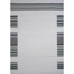 Alfombra de Lana Tejida Plana Indusbar ADWL-18, Gris y Negro a Rayas, Estilo Kilim Abstracto, para el Hogar, Pasillo, Alfombra Rectangular de Yute para el Suelo del Hogar - Product Image 1