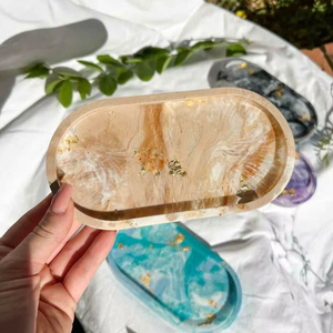 Resin <b>Decorative</b> Tray in Multiple Colors Cosmetic Organizer Home <b>Decor</b> Oval Resin Tray Vanity Tray High Quality - Product Image 1