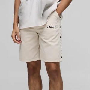 Shorts élégants pour hommes en sergé, parfaits pour une collection estivale décontractée et confortable, design tendance, respirant, avec logo personnalisé - Product Image 1