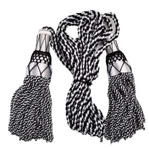 Deux attaches de rideaux de style classique avec pompons, attaches de rideaux en corde à pompons dorés et moutarde, cordons de rideaux en soie verte - Product Image 5