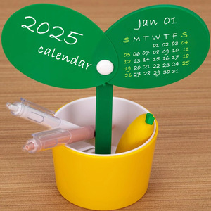 Carino decorazione Desktop e portapenne funzionale Calendario da tavolo creativo 2025 con Design floreale - Product Image 4