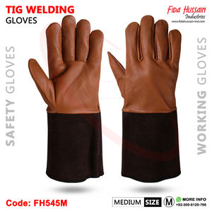 ถุงมือหนังแพะหนังวัวไม่มีซับในที่มีสายรัดหนังแบบแยกนิ้วสำหรับงานเชื่อมเพื่อความปลอดภัยและใช้งานประจำวัน - Product Image 5