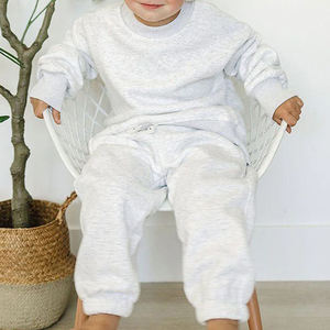 Ensemble sweat-shirt et pantalon de jogging unisexe pour enfants avec logo personnalisé imprimé, respirant, grande taille, style hip-hop, en polaire, polyester/coton - Product Image 3