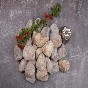 Galets de pierre naturelle brun forêt tropicale, taille L, durables, écologiques, modernes, de qualité supérieure, pour intérieur, extérieur, villa, extérieur - Product Image 2