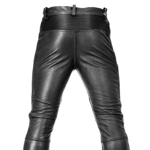 Pantalones de Cuero de Media Pierna para Hombre de la Mejor Calidad, Nuevo Estilo, Color Sólido, Transpirables, Casuales, Corte Recto, Método de Tejido No Tejido, en Oferta - Product Image 4