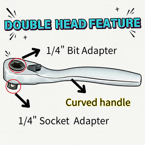 ด้ามขันแบบสั้น หัวคู่ ด้ามโค้ง 72 ฟัน x 90 มม. สำหรับงาน DIY วัสดุเกรดอุตสาหกรรม OEM - Product Image 3