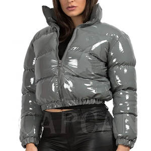 แจ็กเก็ตแบบฟองคุณภาพสูงของผู้หญิงเสื้อครอปไฟเบอร์โพลีเอสเตอร์ปรับแต่ง100% ได้สไตล์ใหม่2024 - Product Image 4