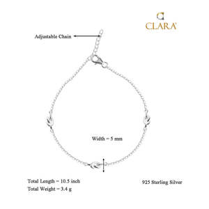 Achetez des chevillères/Payals 100 % argent 925 véritable pour femmes et filles, plaquées or 14 carats avec une pierre principale en diamant mignon et un matériau de qualité. - Product Image 3