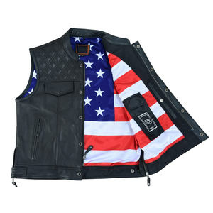 Gilet de moto de haute qualité sur mesure pour hommes grande taille en cuir de vachette avec logo durable gilet d'hiver en gros - Product Image 5