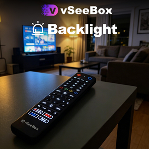 รีโมททีวีอัจฉริยะ VseeBox V6 Max รุ่นทดแทน พร้อมปุ่มเสียงพูดแบบมีไฟพื้นหลัง ฟังก์ชั่นเรียนรู้สัญญาณอินฟราเรด รีโมทอเนกประสงค์สำหรับกล่องทีวีแอนดรอยด์ - Product Image 2