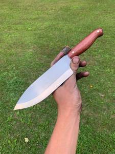 Vente chaude Style japonais petit ensemble de couteaux couperet en acier damas avec gaine en cuir pour la cuisine utilisation de tranchage - Product Image 4