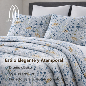 Set Copripiumino di Lusso King Size con Stampa Floreale in Poliestere, Traspirante e Leggero, Tinta Unita per Tutte le Stagioni - Product Image 2