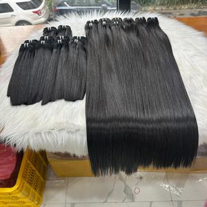 ผมต่อทำจากผมมนุษย์ทำจากผมตรงเนื้อแท้สีดำธรรมชาติ - Product Image 1