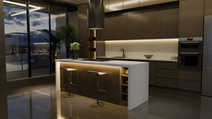 Quartz Slab Carrara Surface Kitchen Countertop Vanity Top Prefabricated Stone For Interior Construction Use - Product Image 2