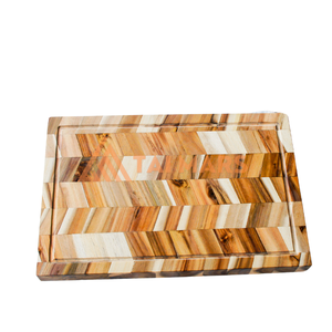 Planche à découper en bois d'acacia naturel fait à la main Planche à découper en acacia avec rainures latérales - Product Image 5