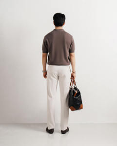 <b>Men's</b> Poly Viscose Spandex Formal <b>Pants</b> Breathable Eco-Friendly Multi-Pocket Flat Mid Waist Slim <b>Cropped</b> Lightweight Bleach Wash - Product Image 4