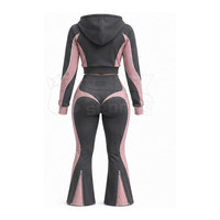 Sweat-shirts courts pour femmes en tissu doux de haute qualité avec pantalon, coupe confortable, style décontracté pour les activités de plein air