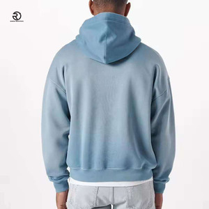 Nouveau pull à capuche élégant et lourd pour hommes 300gsm haute qualité éponge française goutte épaule sans cordes surdimensionné confortable - Product Image 3