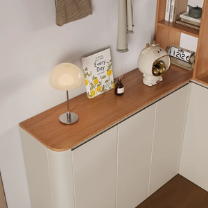 Meuble d'entrée personnalisé avec écran de séparation d'angle, armoire à chaussures intégrée, meuble d'appoint pour canapé de salon, meuble à vin en forme de L - Product Image 3