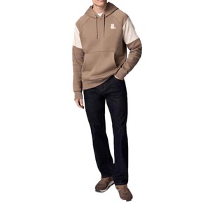 Men New Autumn 100% Cotton Block Hoodie Winter Heavyweight Fleece Embroidered Rhinestone <b>Logo</b> <b>Design</b> Lined Front Solid Pattern - Product Image 2