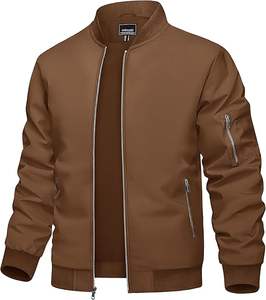 Blouson aviateur léger personnalisé pour hommes pour le printemps et l'automne Manteau zippé avec poche en fourrure de mouton Veste OEM de grande taille pour l'hiver - Product Image 1
