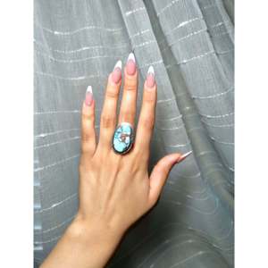 Dave Skeets Handmade <b>Boho</b> Platinum <b>Ring</b> Golden Hill Turquoise Bezel Set in Sterling <b>Silver</b> Size 6.5 Everyday Wear - Product Image 5