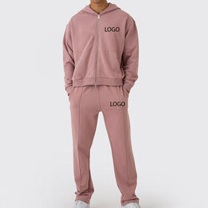 Conjunto Deportivo de 2 Piezas Personalizado de Alta Calidad, Estilo Vintage, en Felpa de Algodón Sólido, con Sudadera con Capucha y Cordón Ajustable y Pantalones Deportivos para Hombre - Product Image 4