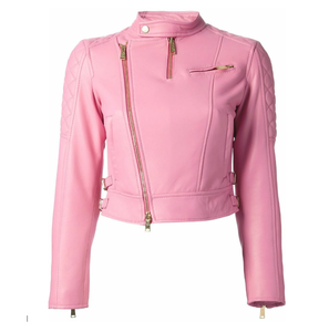 Chaqueta de cuero transpirable de nuevo diseño de invierno 2024 para damas recortada con cremallera y bolsillos interiores estilo moderno OEM disponible - Product Image 1